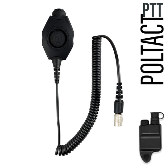 Tactical Radio Amplified PTT for Headset w/ Quick Disconnect(Hirose): US/Civilian/"Peltor" Wiring, Select ComTac III, XPI Models & Select Helicopter Headsets - Harris, M/A-Com: All P5300 P5400 P5500 P7300 Series, XG-15/25/75, XL-45, XL-95 & More