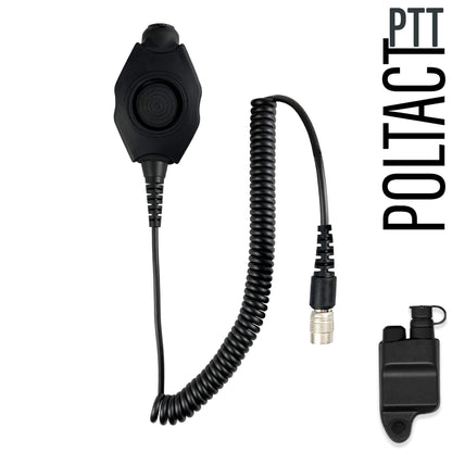 Tactical Mic / Earpiece / Tactical PTT Adapter Kit With Quick Disconnect (Hirose) Connector - Harris & M/A-Com 700P/Pi, 710P, P5100 / P7100 / P7200 Series & More