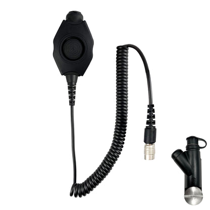Tactical Mic / Earpiece / Tactical PTT Adapter Kit With Quick Disconnect (Hirose) Connector - Harris: XL-150/P, XG-100/P, XL-185/P/Pi, XL-200/P/Pi, XL-400