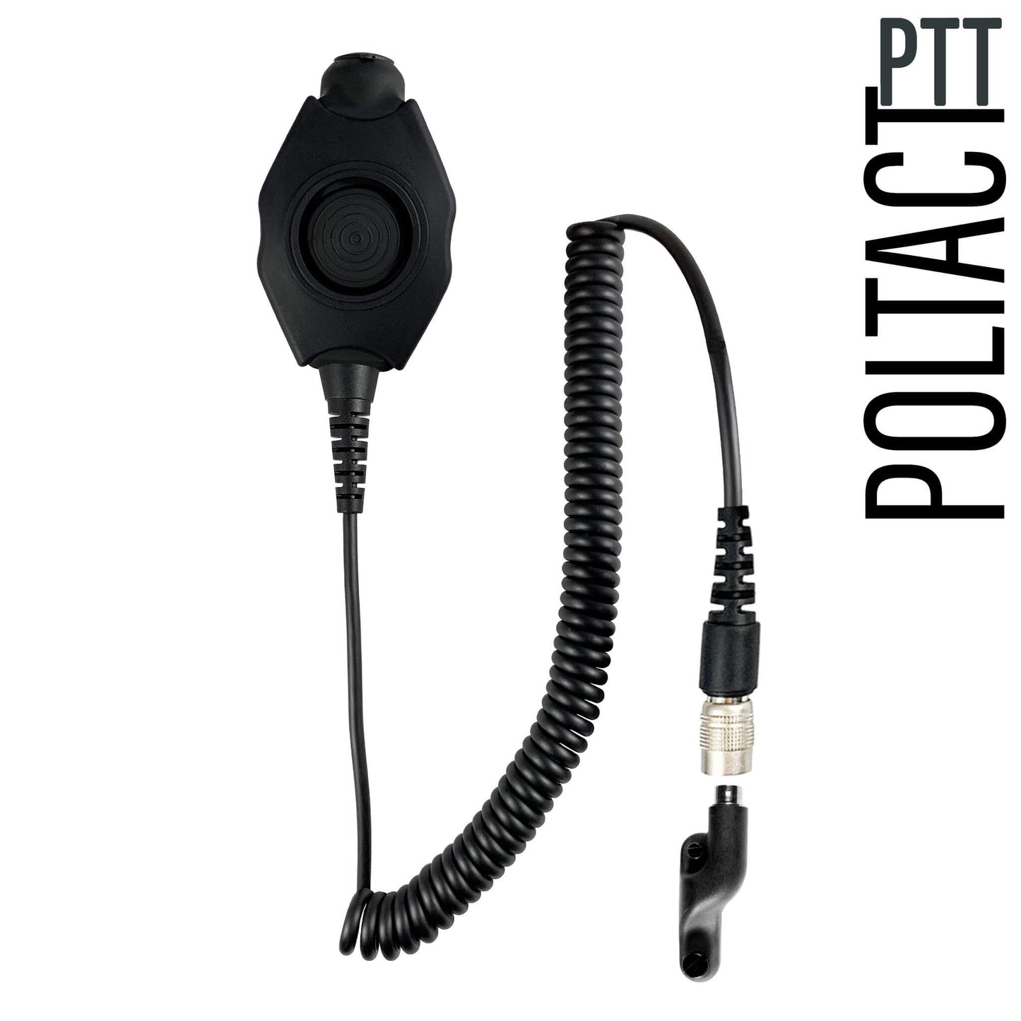 Tactical Radio Amplified PTT for Headset w/ Quick Disconnect(Hirose): US/Civilian/"Peltor" Wiring, Select ComTac III, XPI Models & Select Helicopter Headsets - Vertex: VXD-970, VX-820, VX-870, VX-920, VX-940, VX-970 Series, & P25 Radios