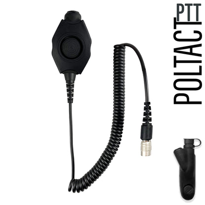 Tactical Radio Amplified PTT for Headset w/ Quick Disconnect(Hirose): US/Civilian/"Peltor" Wiring, Select ComTac III, XPI Models & Select Helicopter Headsets - Motorola: HT750/1250/1550, MTX850/950/960/8250/9250, PR860 & More