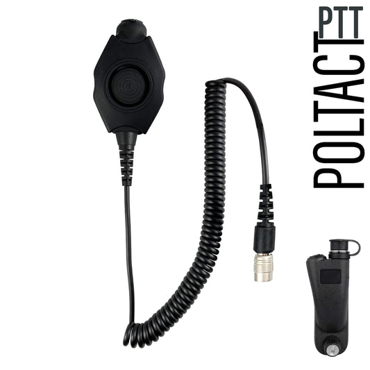 Tactical Radio Amplified PTT for Headset w/ Quick Disconnect(Hirose): NATO/Military Wiring, Gentex, Ops-Core, OTTO, 3M Peltor ComTac, XPI, MSA, Helicopter, & More - Motorola: APX (Apex) Series, XPR Series, SRX2200, & More
