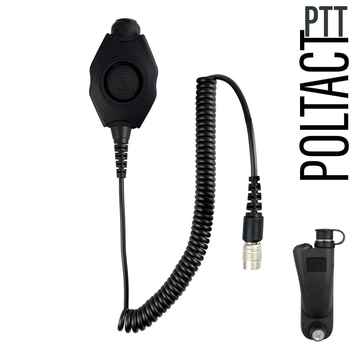 PolTact V1 Tactical Comms Headset w/ Active Hearing Protection & Quick Disconnect (Hirose) Adapter - Motorola: APX (Apex) Series, XPR Series, SRX2200, & More