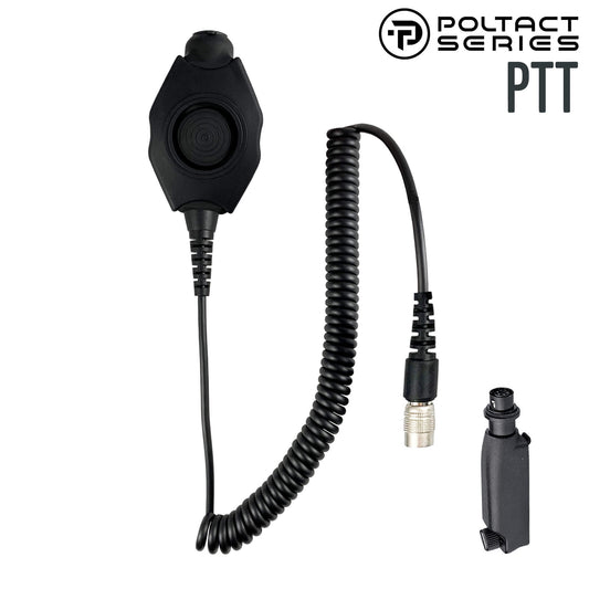 Tactical Radio Adapter/PTT for Headset w/ Quick Disconnect(Hirose): US/Civilian/"Peltor" Wiring, Select ComTac III, XPI Models & Select Helicopter Headsets - Sepura Tetra STP8000, STP9000, SBP/SCP/SEP8000, SC20, SC21 & more