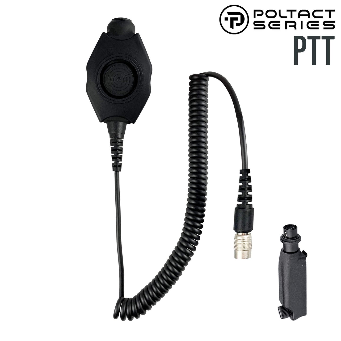Tactical Radio Amplified PTT for Headset w/ Quick Disconnect(Hirose): NATO/Military Wiring, Gentex, Ops-Core, OTTO, 3M Peltor ComTac, XPI, MSA, Helicopter, & More - Sepura Tetra STP8000, STP9000, SBP/SCP/SEP8000, SC20, SC21 & more