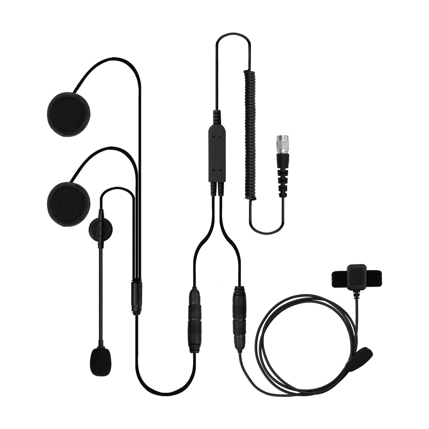In Helmet & Push To Talk Kit - Quick Disconnect (Hirose): 2 Pin Motorola HYT Tekk BearCom Blackbox & More