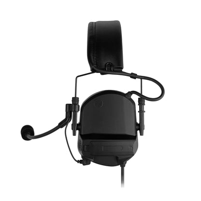 PolTact V1 Tactical Comms Headset w/ Active Hearing Protection & Quick Disconnect (Hirose) Adapter - Harris & M/A-Com 700P/Pi, 710P, P5100 / P7100 / P7200 Series & More