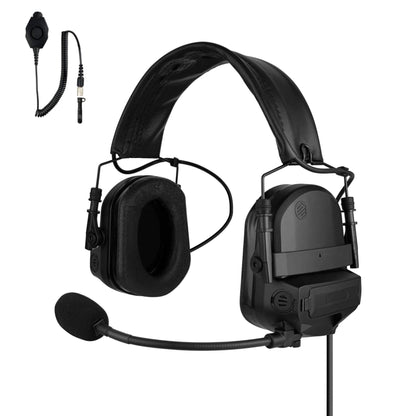 PolTact V2 Tactical Comms Helmet Headset w/ Active Hearing Protection & Quick Disconnect (Hirose) Adapter - Harris/Tait TP3000/7110/7100/8000/9000 Series