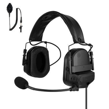 PolTact V2 Tactical Comms Helmet Headset w/ Active Hearing Protection & Quick Disconnect (Hirose) Adapter - Harris/Tait TP3000/7110/7100/8000/9000 Series