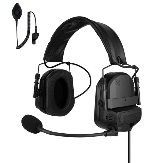 PolTact V2 Tactical Comms Helmet Headset w/ Active Hearing Protection - EF Johnson: All 51, 5000, 5100, 7700, 8100 Series, Ascend, Kenwood VP400, VP600, VP900 & More