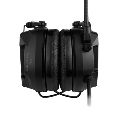PolTact V2 Tactical Comms Helmet Headset w/ Active Hearing Protection & Quick Disconnect (Hirose) Adapter - Harris & M/A-Com 700P/Pi, 710P, P5100 / P7100 / P7200 Series & More