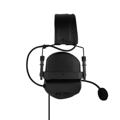 PolTact V2 Tactical Comms Helmet Headset w/ Active Hearing Protection - Harris/Thales/Tri- PRC, Falcon Series, MBITR Series, (NATO U229/U329 Connector)