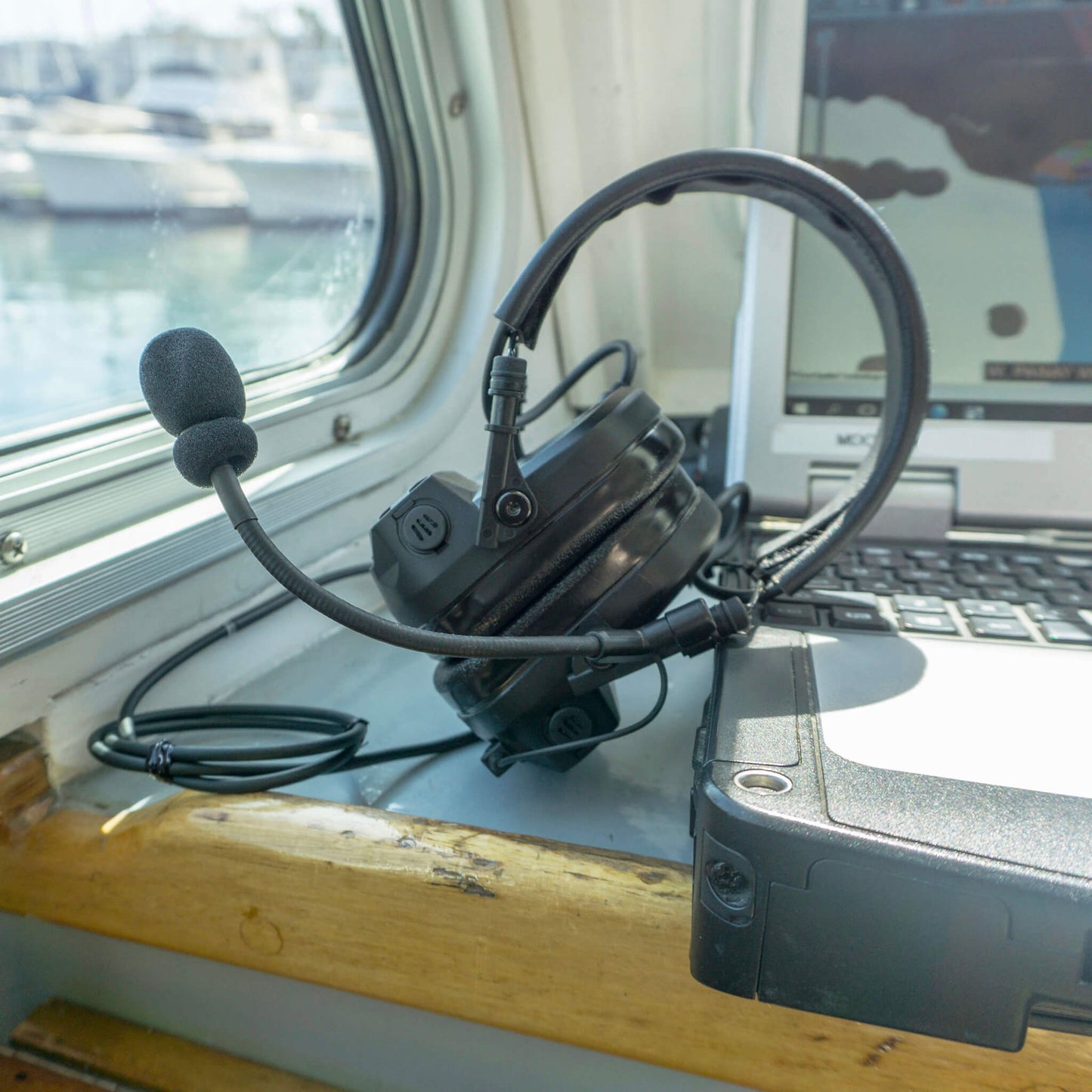 PolTact V1 Tactical Comms Headset w/ Active Hearing Protection & Quick Disconnect (Hirose) Adapter - Harris & M/A-Com 700P/Pi, 710P, P5100 / P7100 / P7200 Series & More