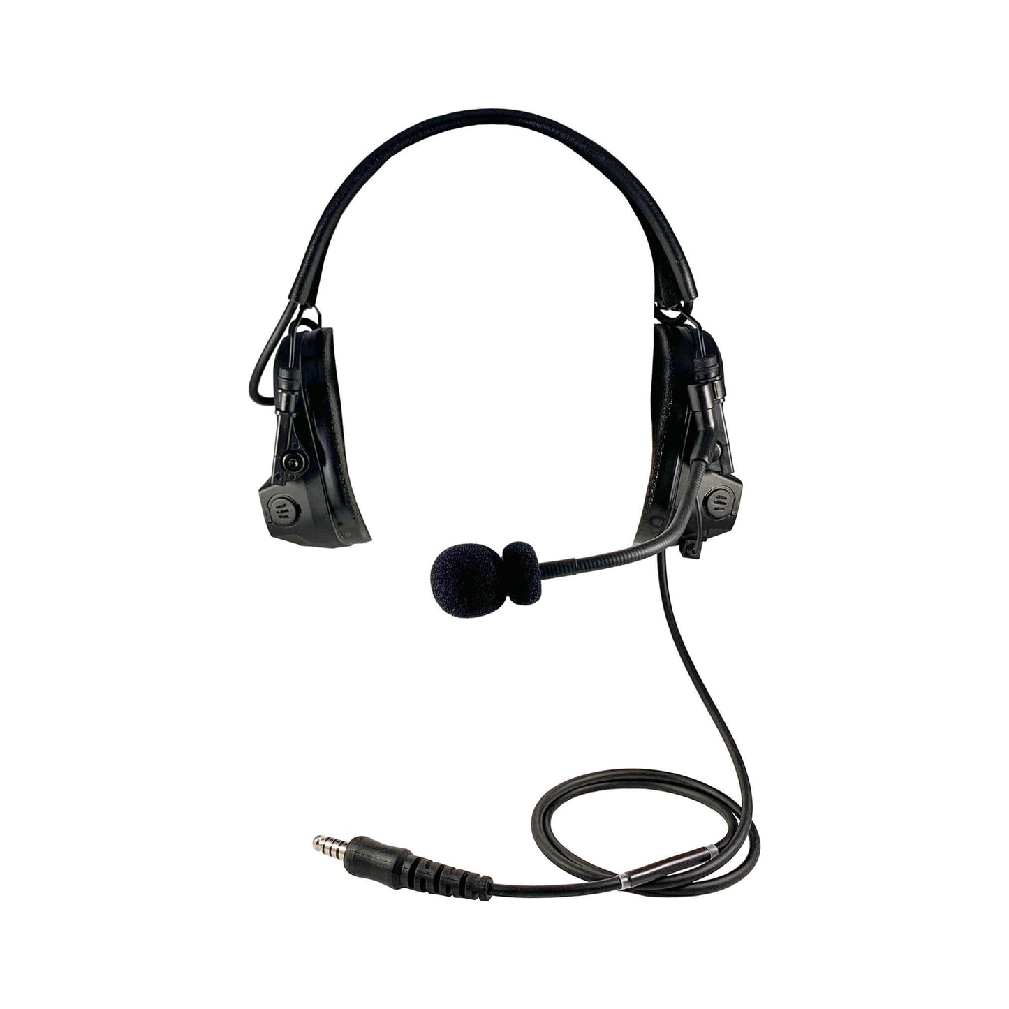 PolTact V1 Tactical Comms Headset w/ Active Hearing Protection & Quick Disconnect (Hirose) Adapter - Harris/Tait TP3000/7110/7100/8000/9000 Series