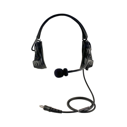 PolTact V1 Tactical Comms Headset w/ Active Hearing Protection & Quick Disconnect (Hirose) Adapter - Harris/Tait TP3000/7110/7100/8000/9000 Series