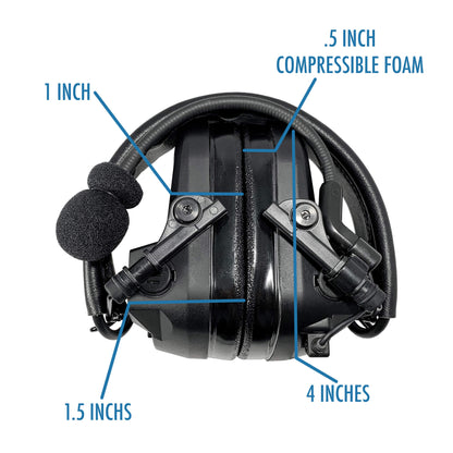 PolTact V1 Tactical Comms Headset w/ Active Hearing Protection & Quick Disconnect (Hirose) Adapter - Harris/Tait TP3000/7110/7100/8000/9000 Series