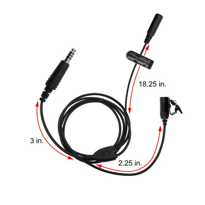 Tactical Mic / Dual Ear Invisible Tubeless Earpiece / TP-120/U174 Connector Kit - NATO Wired, No PTT Adapter