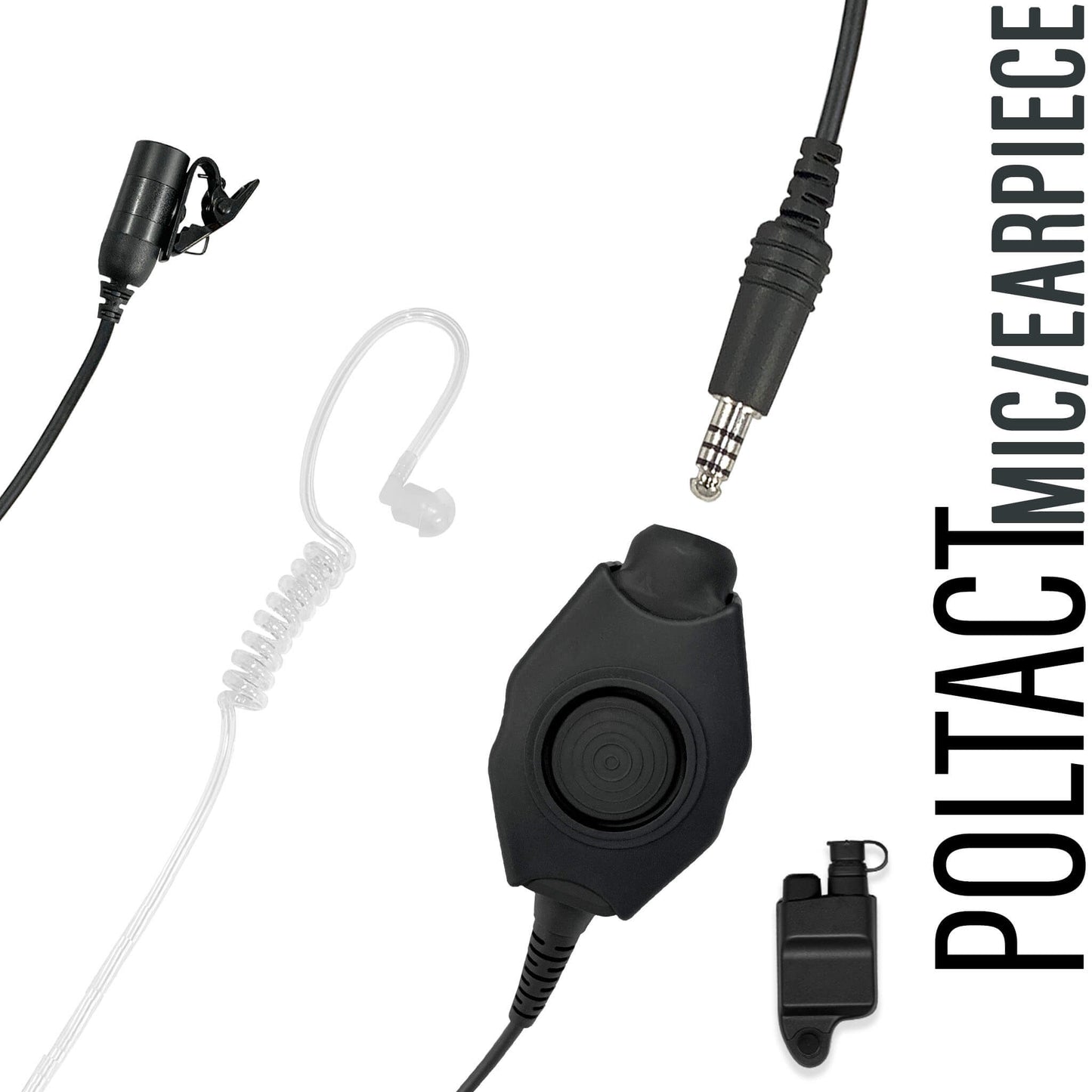 Tactical Mic / Earpiece / Tactical PTT Adapter Kit With Quick Disconnect (Hirose) Connector - Harris, M/A-Com: All P5300 P5400 P5500 P7300 Series, XG-15/25/75, XL-45, XL-95 & More