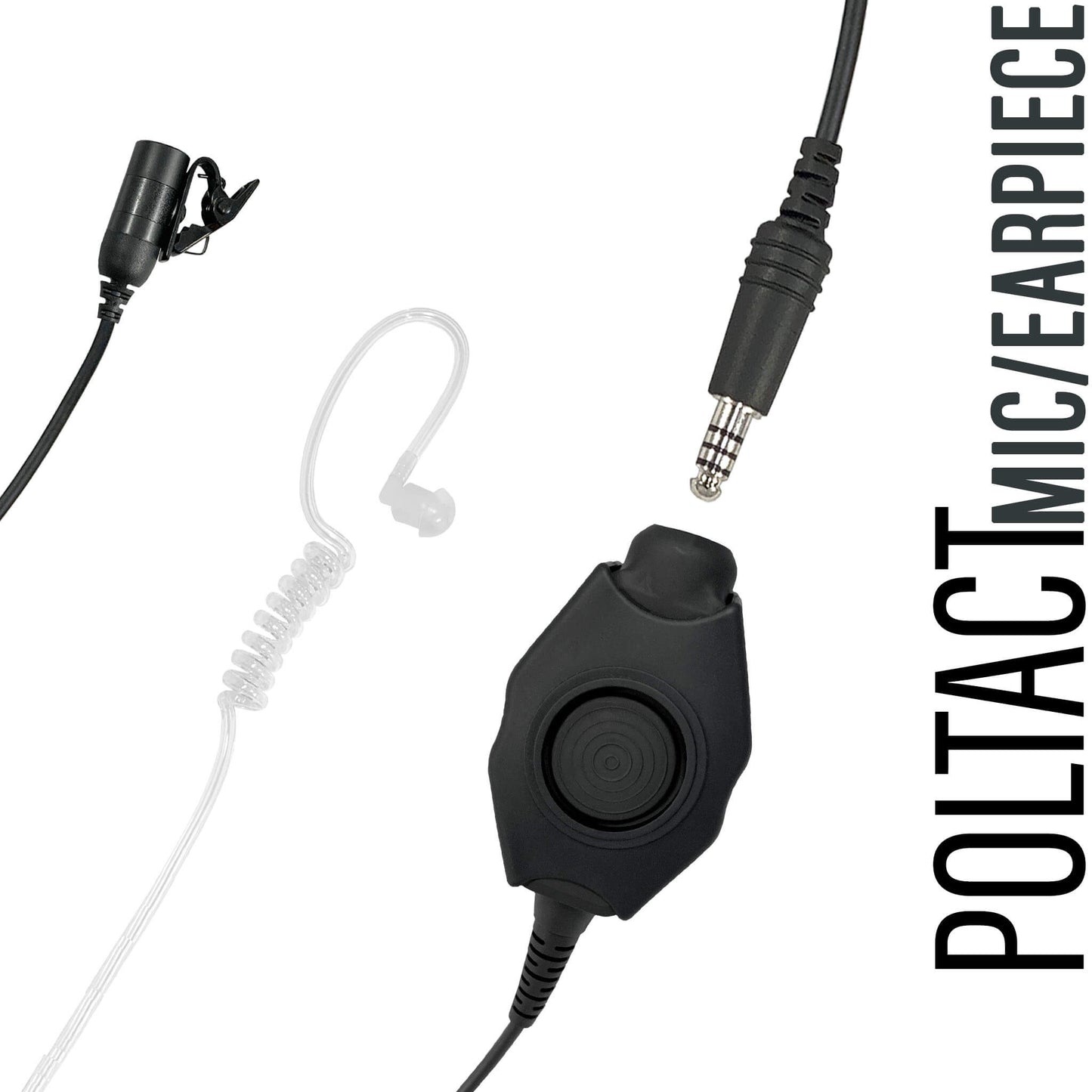 Tactical Mic / Earpiece / Tactical PTT Adapter Kit - Harris, Thales, Tri, PRC, Falcon Series, MBITR Series, (NATO U229/U329 Connector)