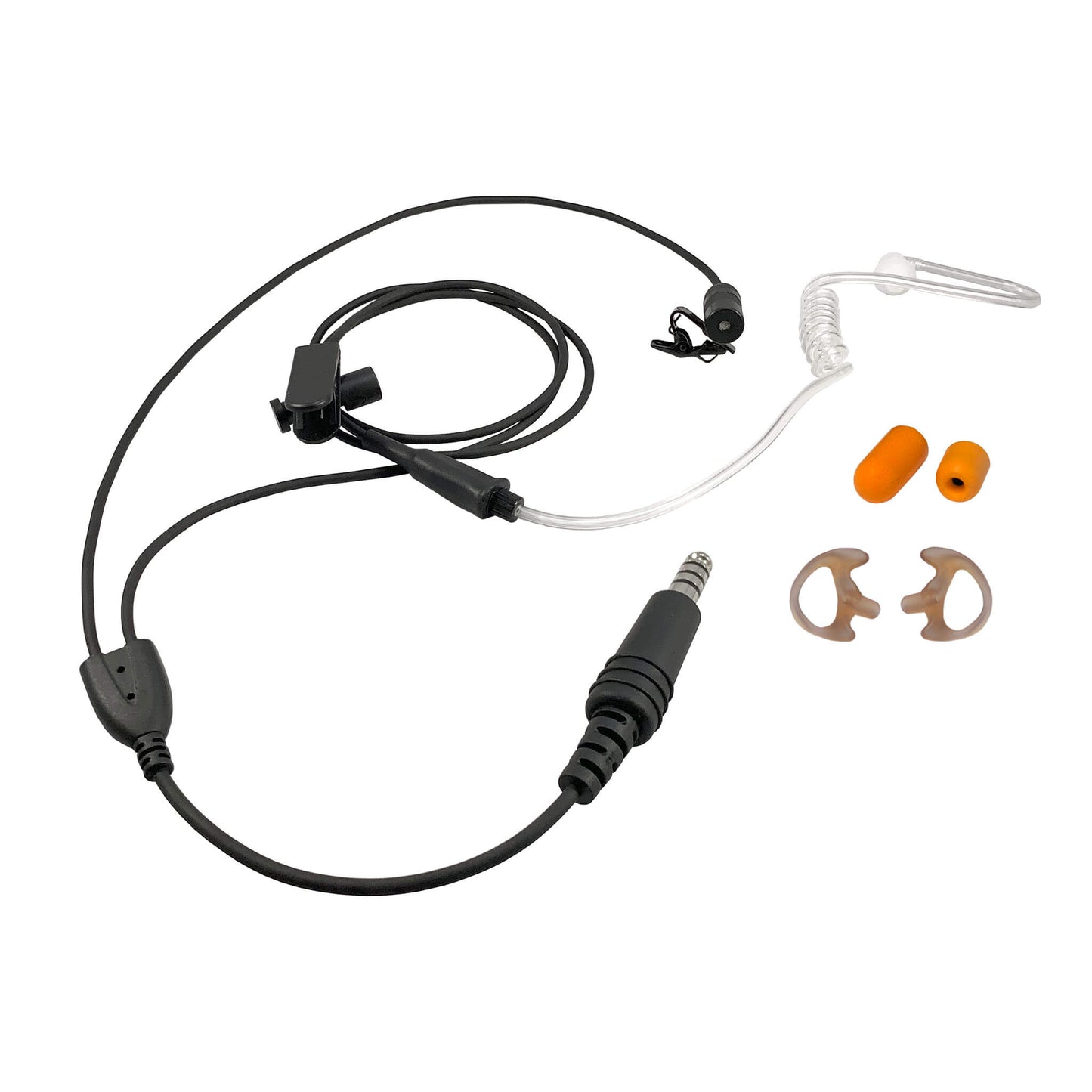 Tactical Mic / Earpiece / Tactical PTT Adapter Kit - Harris, Thales, Tri, PRC, Falcon Series, MBITR Series, (NATO U229/U329 Connector)