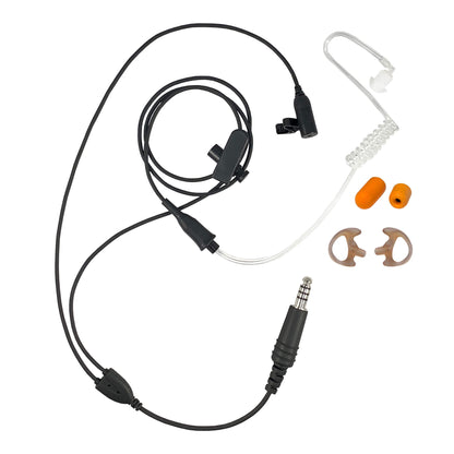 Tactical Mic / Earpiece / Tactical PTT Adapter Kit With Quick Disconnect (Hirose) Connector - Harris & M/A-Com 700P/Pi, 710P, P5100 / P7100 / P7200 Series & More