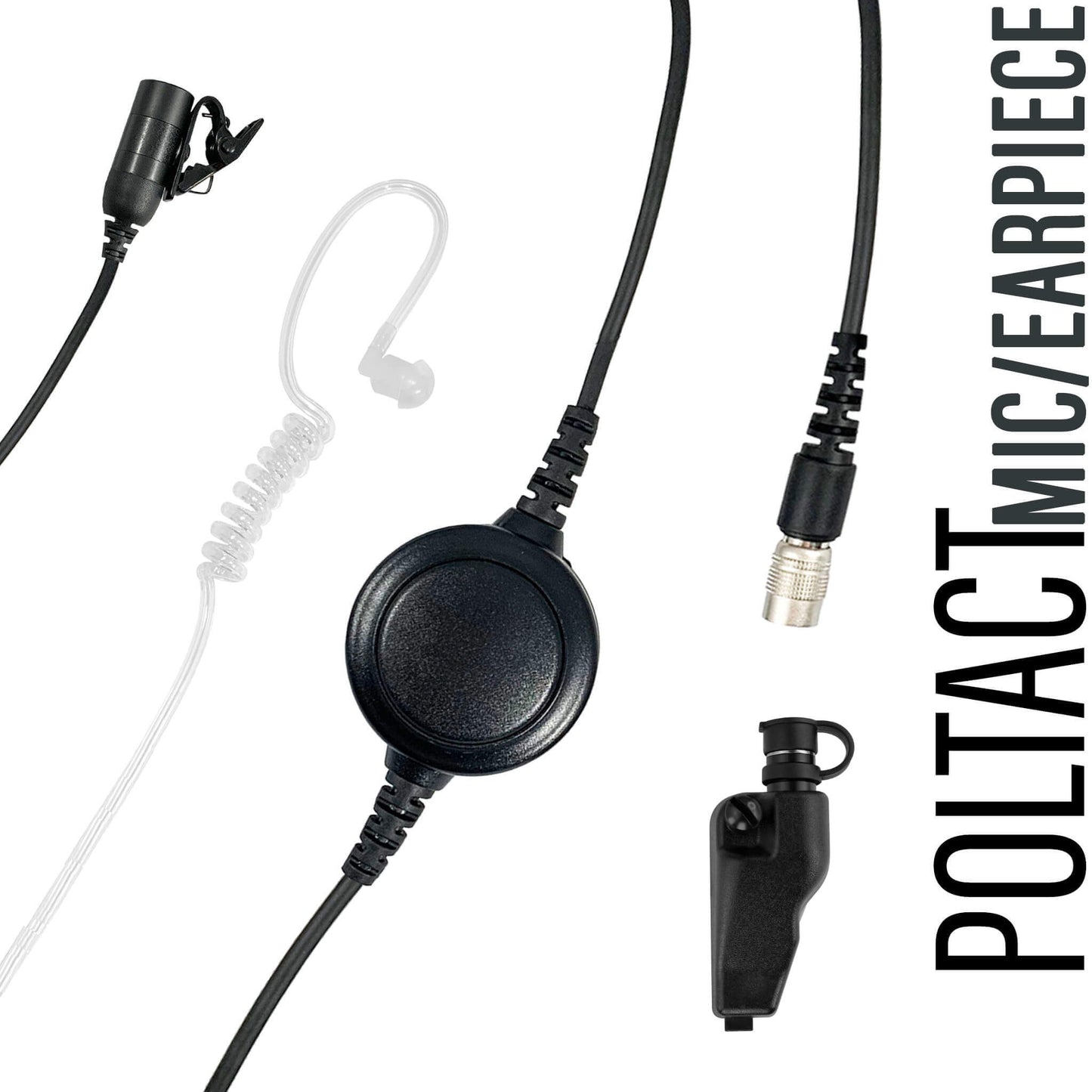 Tactical Mic / Earpiece / PTT Kit With Quick Disconnect (Hirose) Connector - EF Johnson VP5000 VP6000 VP8000 Series