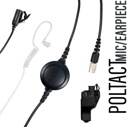 Tactical Mic / Earpiece / PTT Kit With Quick Disconnect (Hirose) Connector - EF Johnson 51, 5000, 5100, 7700, 8100 Series, Ascend, Kenwood VP400, VP600, VP900 & More