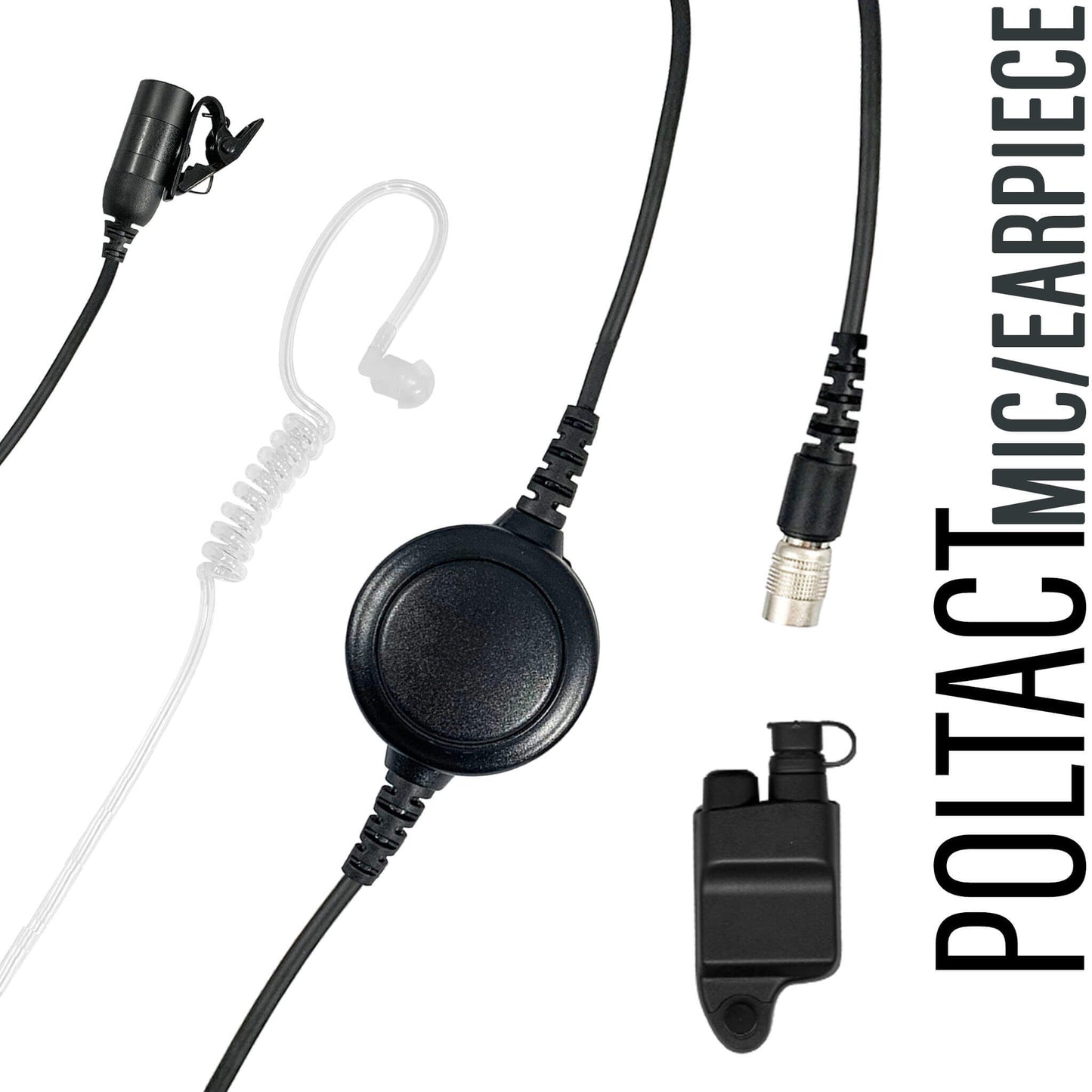 Tactical Mic / Earpiece / PTT Kit With Quick Disconnect (Hirose) Connector - Harris, M/A-Com: All P5300 P5400 P5500 P7300 Series, XG-15/25/75, XL-45, XL-95 & More