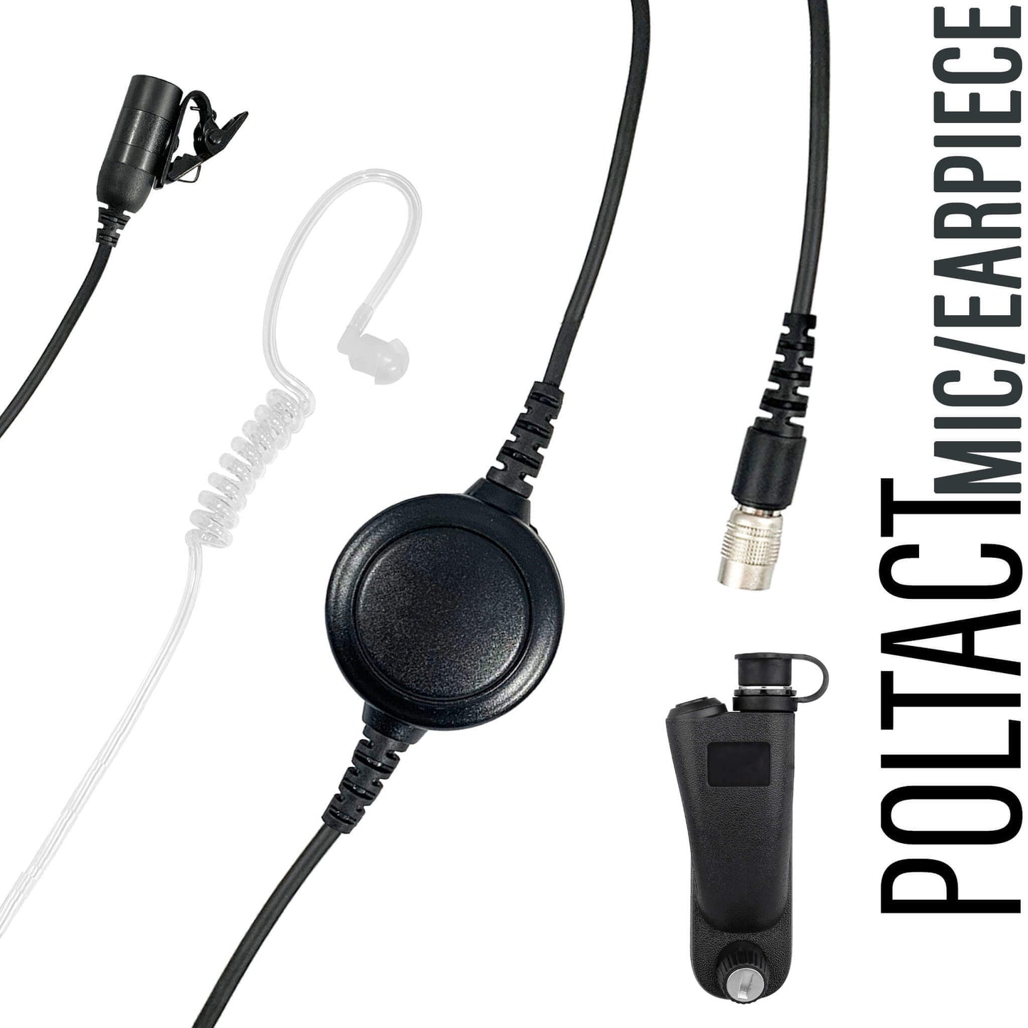 Tactical Mic / Earpiece / PTT Kit With Quick Disconnect (Hirose) Connector - Motorola: APX (Apex) Series, XPR Series, SRX2200, & More