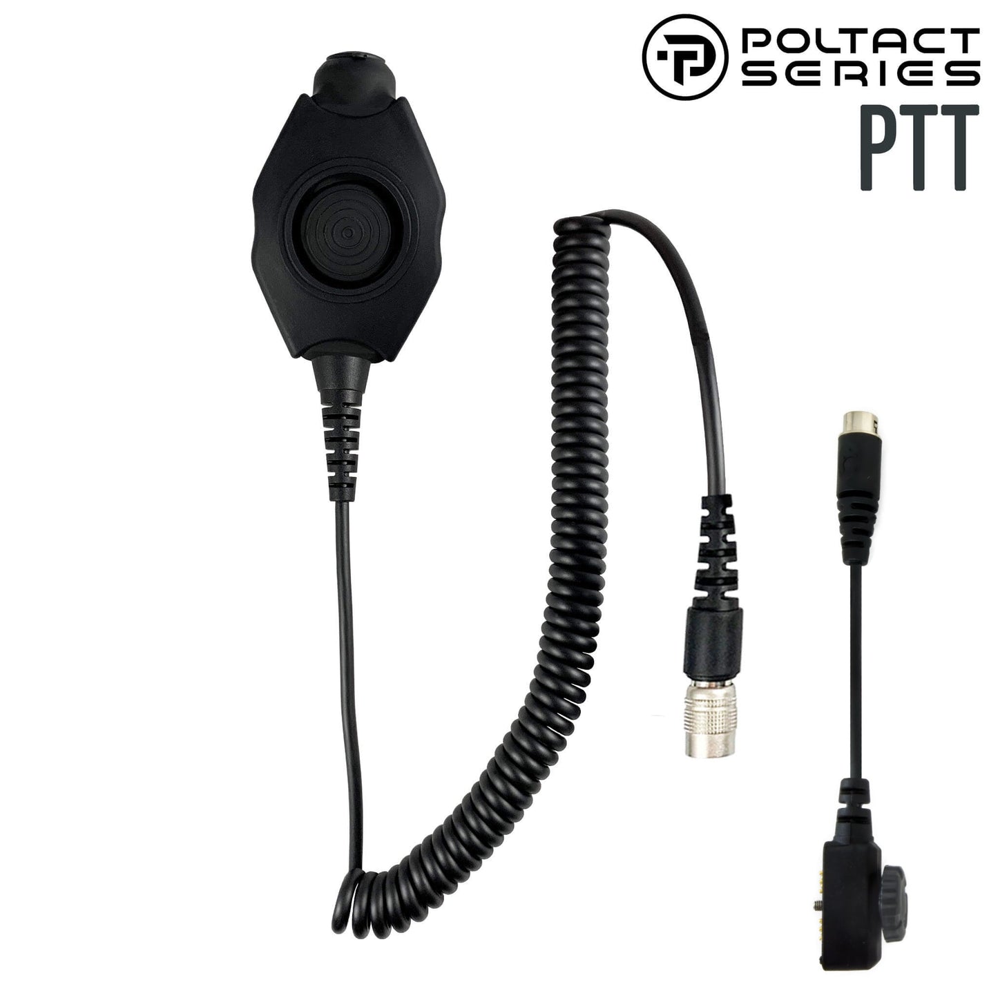 Tactical Radio Adapter/PTT for Headset w/ Quick Disconnect(Hirose): (w/ Electret Mic): US/Civilian/"Peltor" Wiring, Select ComTac III, XPI Models & Select Helicopter Headsets - Sonim XP5, XP5plus, XP5s, XP8, XP10, SoftBank