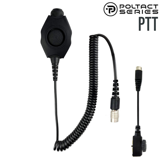 Tactical Radio Adapter/PTT for Headset w/ Quick Disconnect(Hirose): (w/ Electret Mic): US/Civilian/"Peltor" Wiring, Select ComTac III, XPI Models & Select Helicopter Headsets - Sonim XP5, XP5plus, XP5s, XP8, XP10, SoftBank