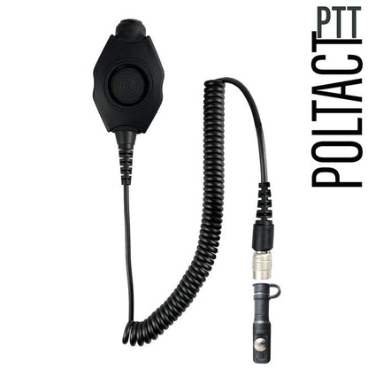 Tactical Radio Amplified PTT for Headset w/ Quick Disconnect(Hirose): NATO/Military Wiring, Gentex, Ops-Core, OTTO, 3M Peltor ComTac, XPI, MSA, Helicopter, & More - Quick Disconnect Hytera PT-580, PD7 Series, PD982 & More
