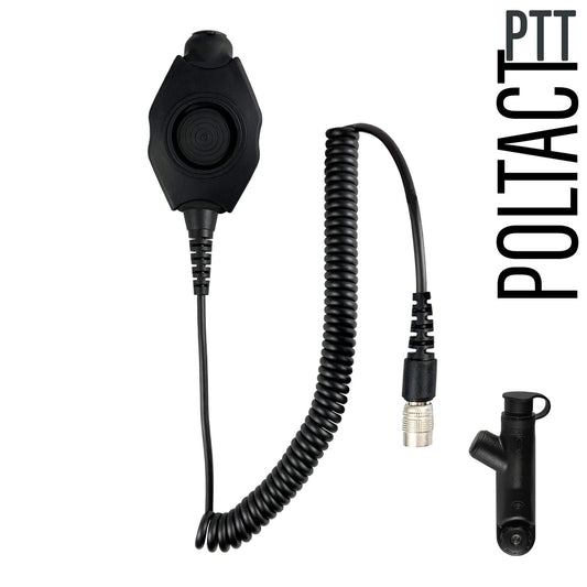 Tactical Radio Adapter/PTT for Headset w/ Quick Disconnect(Hirose): NATO/Military Wiring, Gentex, Ops-Core, OTTO, 3M Peltor ComTac, XPI, Helicopter, & More - Motorola R7, MXP600, ION & N Series