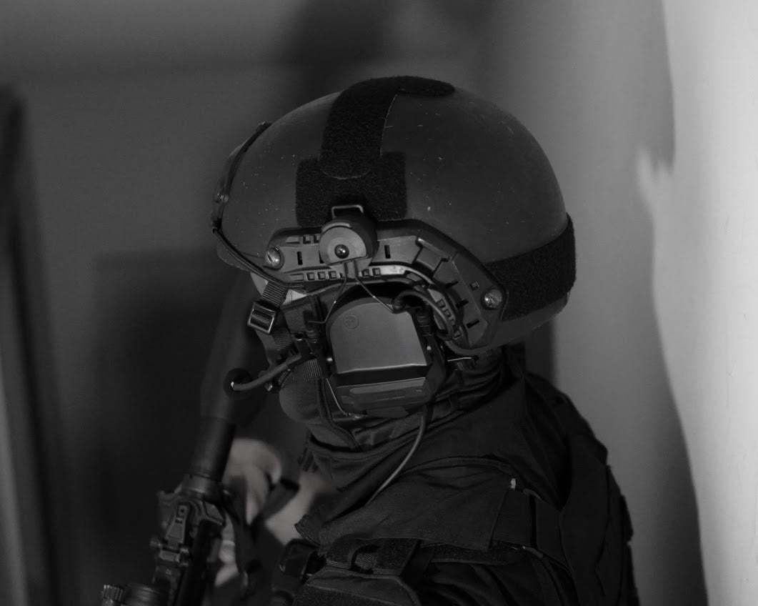 PolTact V1 Tactical Comms Headset w/ Active Hearing Protection & Quick Disconnect (Hirose) Adapter - Harris/Tait TP3000/7110/7100/8000/9000 Series