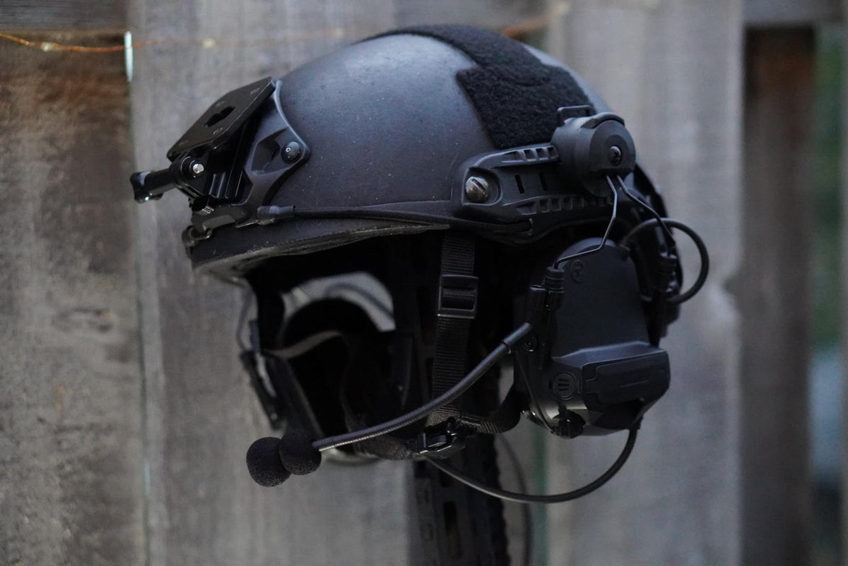 PolTact V1 Tactical Comms Headset w/ Active Hearing Protection & Quick Disconnect (Hirose) Adapter - Motorola: APX (Apex) Series, XPR Series, SRX2200, & More