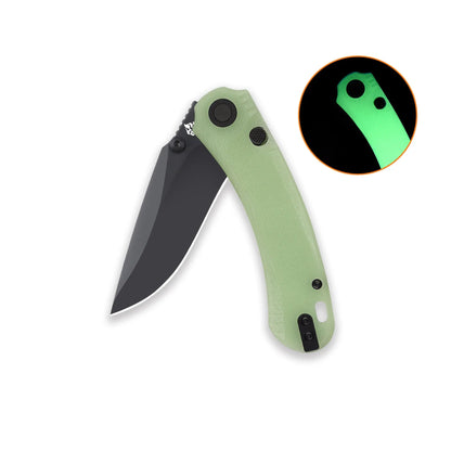 QSP Coyote Black Nitro V Glow in the Dark G10 Folding Knife