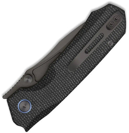 Remette Rhino Button Lock Folding Knife Black Micarta