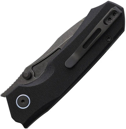 Remette Rhino Button Lock Folding Knife Black G10