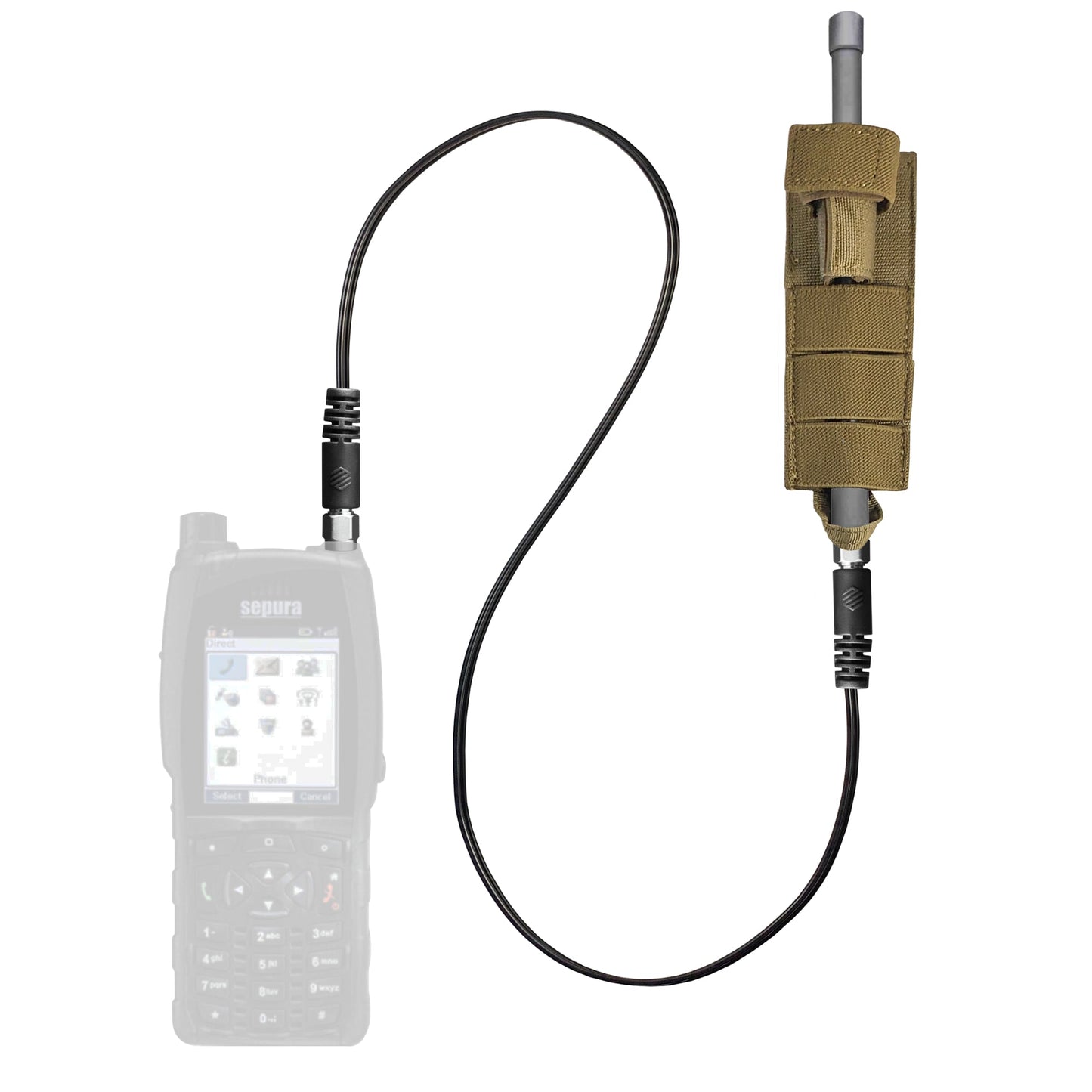 Tactical Antenna Relocation Kit(Black, Tan, or Green) - Sepura Tetra SC20, STP, & STP8X Series Radios