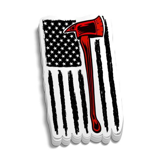 Redline Axe Flag Sticker