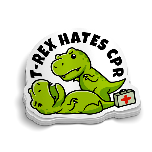 T-Rex Hates CPR Medical Sticker