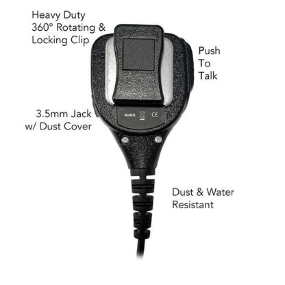 Straight Cable Loud Speaker Hand Mic w/ Quick Disconnect (Hirose) Connector - All Kenwood Multi-Pin TK & NX Series