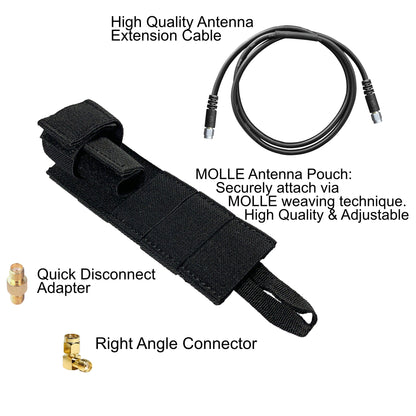 Tactical Antenna Relocation Kit(Black, Tan, or Green) - Hytera w/ SMA-Male Antenna