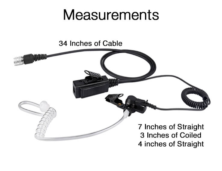 Mic & Earpiece Radio Kit - Quick Disconnect (Hirose) EF Johnson 51SL ES, ASCEND ES, 5000, 5100, 7700, STEALTH SERIES, 5300, 7700, Kenwood VP900, VP600 & More