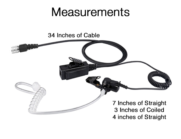 Mic & Earpiece Radio Kit - Quick Disconnect (Hirose) Harris(L3Harris) HDP150, HDP100 Momentum & More