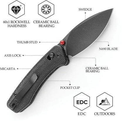 Trivisa Koala Small Black Bohler N690 Crossbar Lock Folding Knife