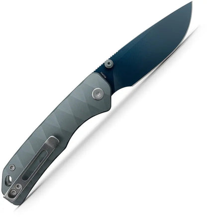 Vosteed Marten Gray Button Linerlock Lock Folding Knife