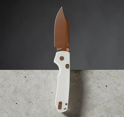 Vosteed Raccoon Button Lock Folding Knife Copper Dune