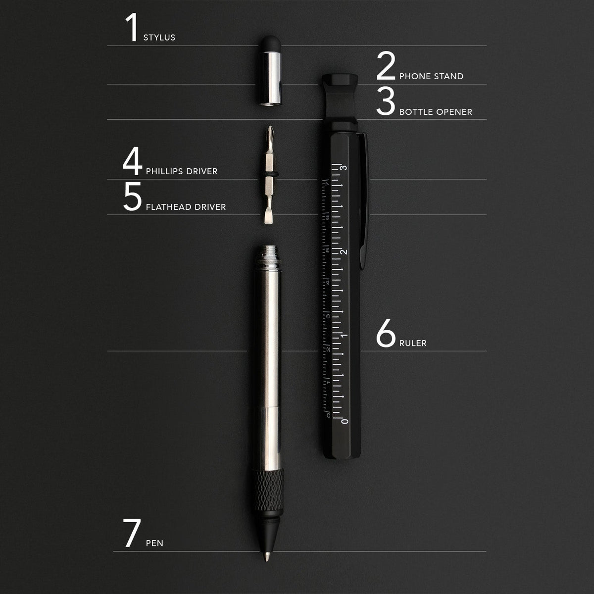 Multitool Pen 7-in-1 Phone Stand