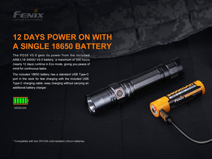 Fenix PD35 V3.0 Everyday Carry Flashlight - 1700 Lumens